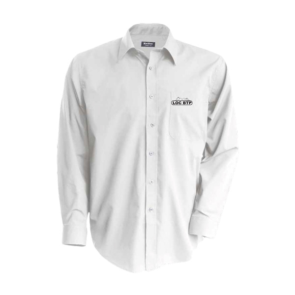 Chemise blanche manches longues brodée Loc Btp