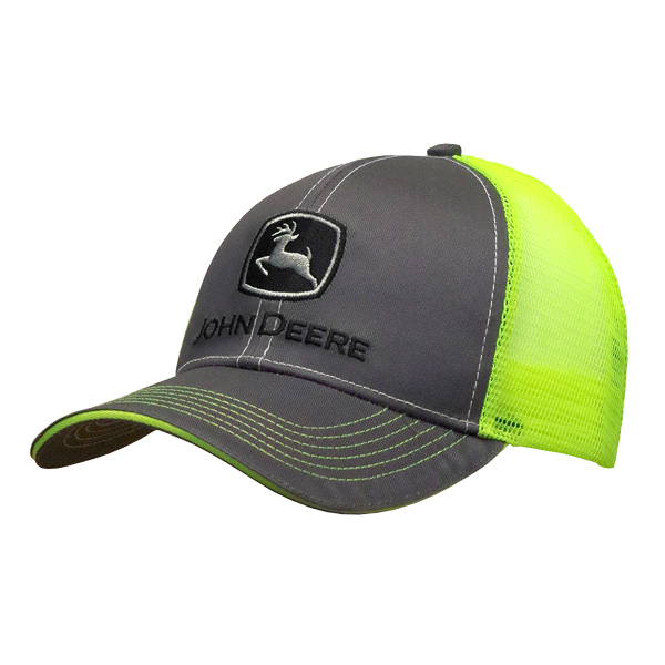 Casquette Grise Haute Visibilité arrière John Deere