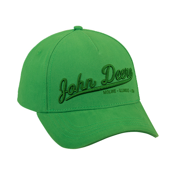 Casquette de baseball verte logo 3D John Deere