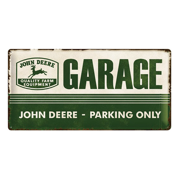 Plaque métallique "Garage" John Deere