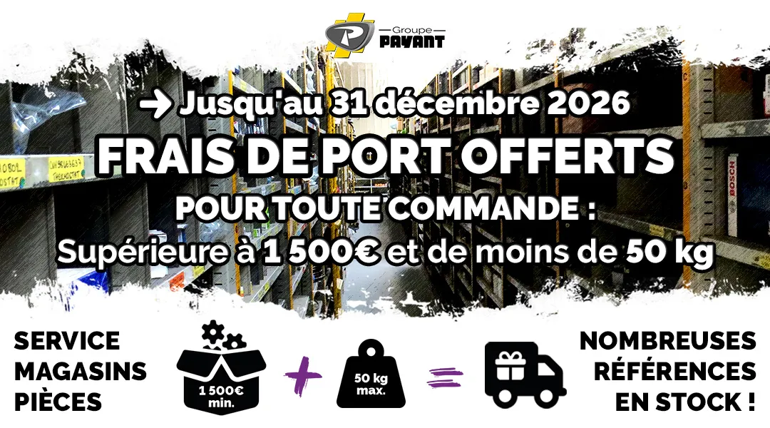 Service magasins/pièces : Frais de port offerts