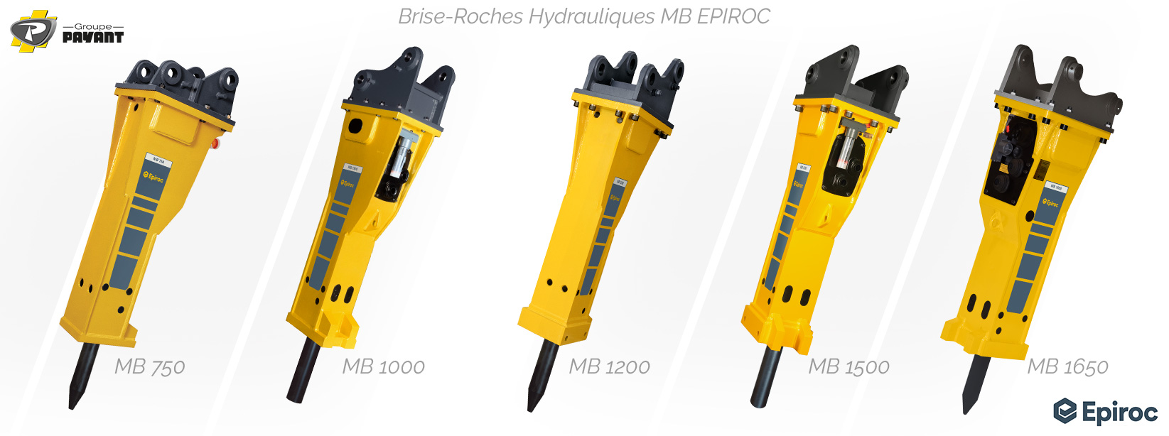Les Brise-Roches Hydrauliques (BRH) MB Epiroc concernés par la promo