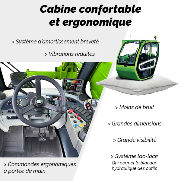 TF65.9 Merlo - Cabine confortable et ergonomique