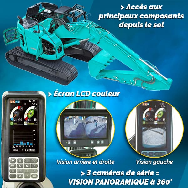 Pelle sur chenilles SK380SRLC Kobelco : Sûre et facile d'entretien