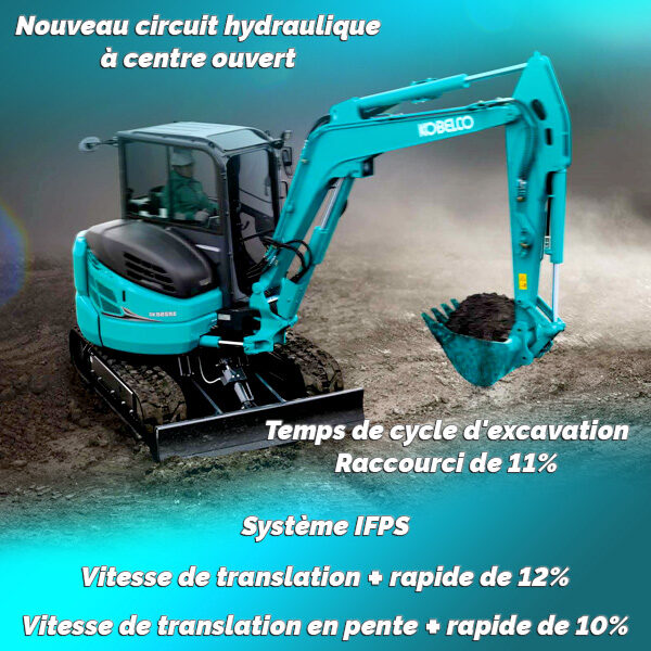 Mini pelle sur chenilles SK58SRX-7 Kobelco : des performances exceptionnelles