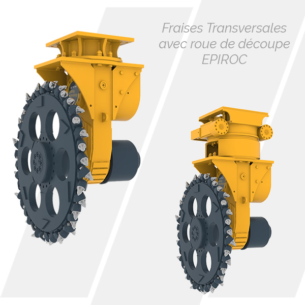 Fraises transversales avec roue de découpe EPIROC