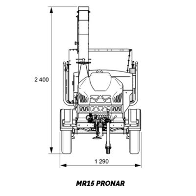 Broyeur à bois mobile MR15 Pronar - Dimensions face