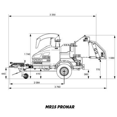 Broyeur à bois mobile MR15 Pronar - Dimensions profil