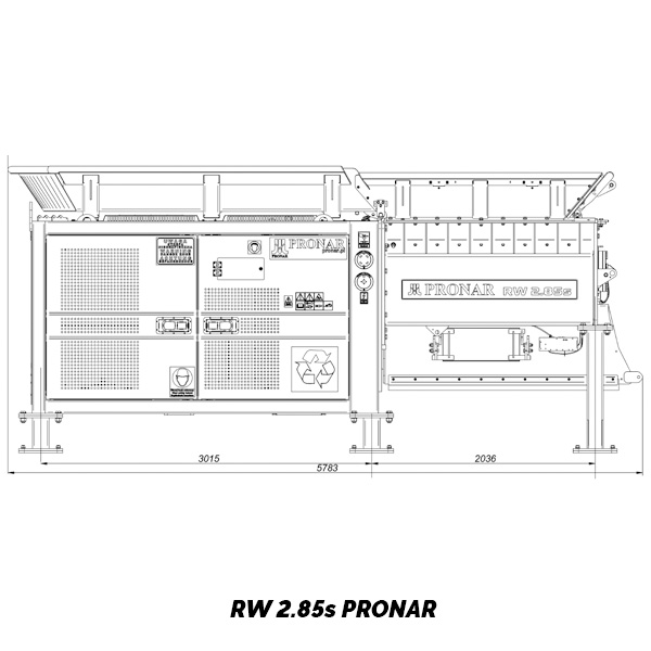 Broyeur fixe RW 2.85s Pronar - Dimensions