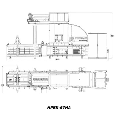 Presse à balles hydraulique HPBK-67HA Pronar - Dimensions
