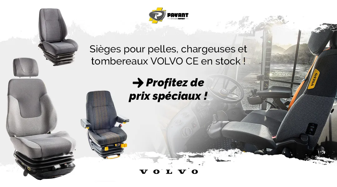 Sièges pour matériels VOLVO en stock avec PAYANT