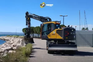 Démo pelle sur pneus EWR150 Volvo - Chantier TERÉLIAN