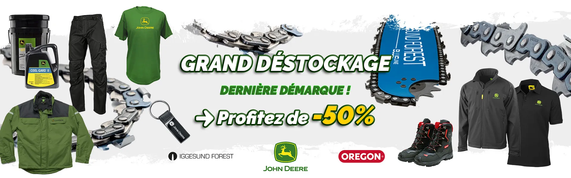 Déstockage pièces, consommables et merchandising univers forestier - Dernière démarque Déstockage pièces, consommables et merchandising univers forestier - Dernière démarque