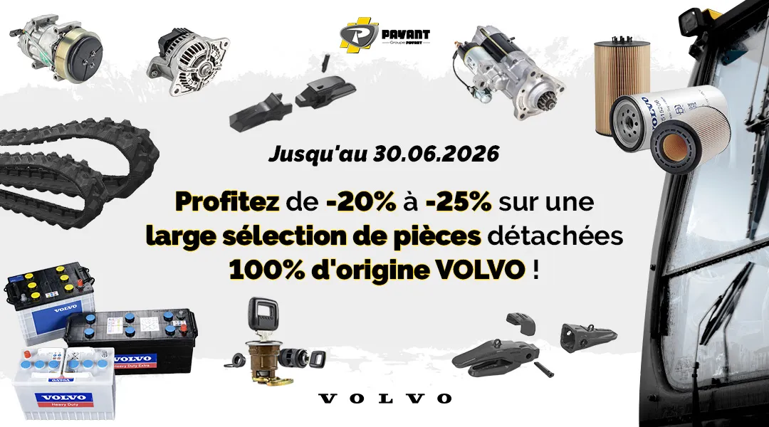 Promotion sur les pièces détachées VOLVO CE avec PAYANT