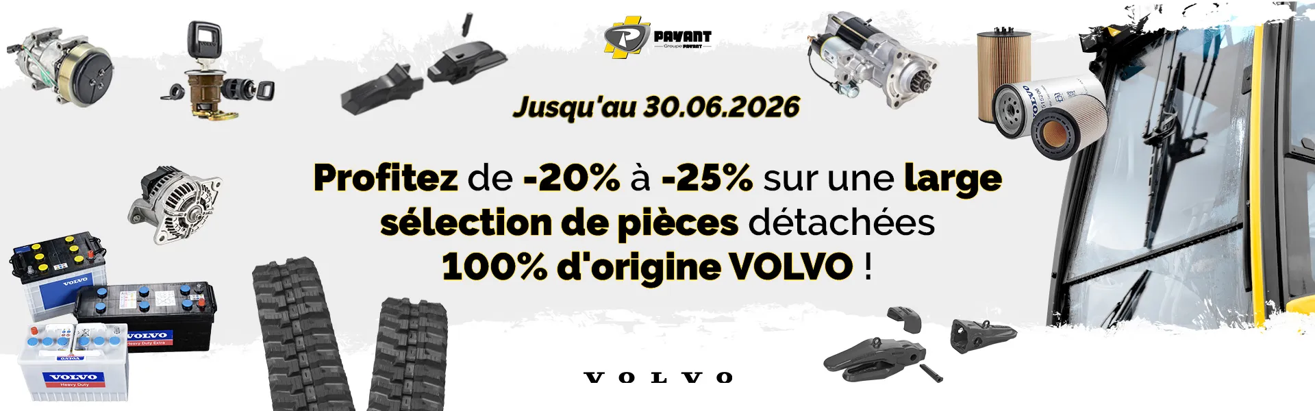 Promotion sur les pièces détachées d'origine VOLVO CE 2026 avec PAYANT