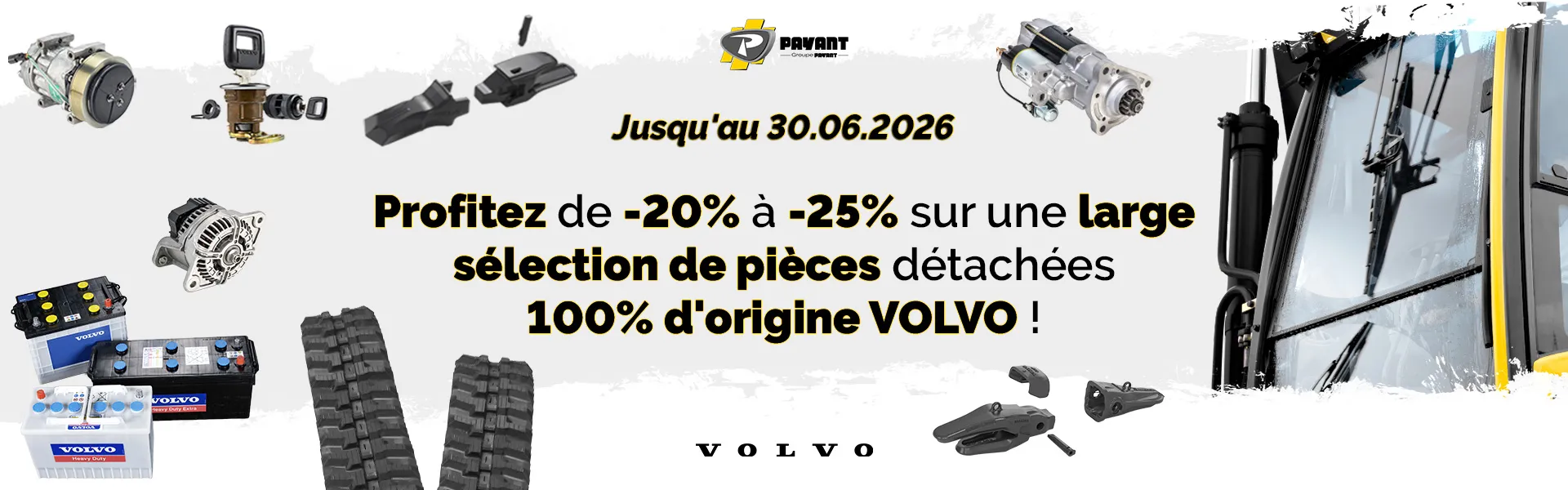 Promotion sur les pièces détachées d'origine VOLVO CE 2026 avec PAYANT